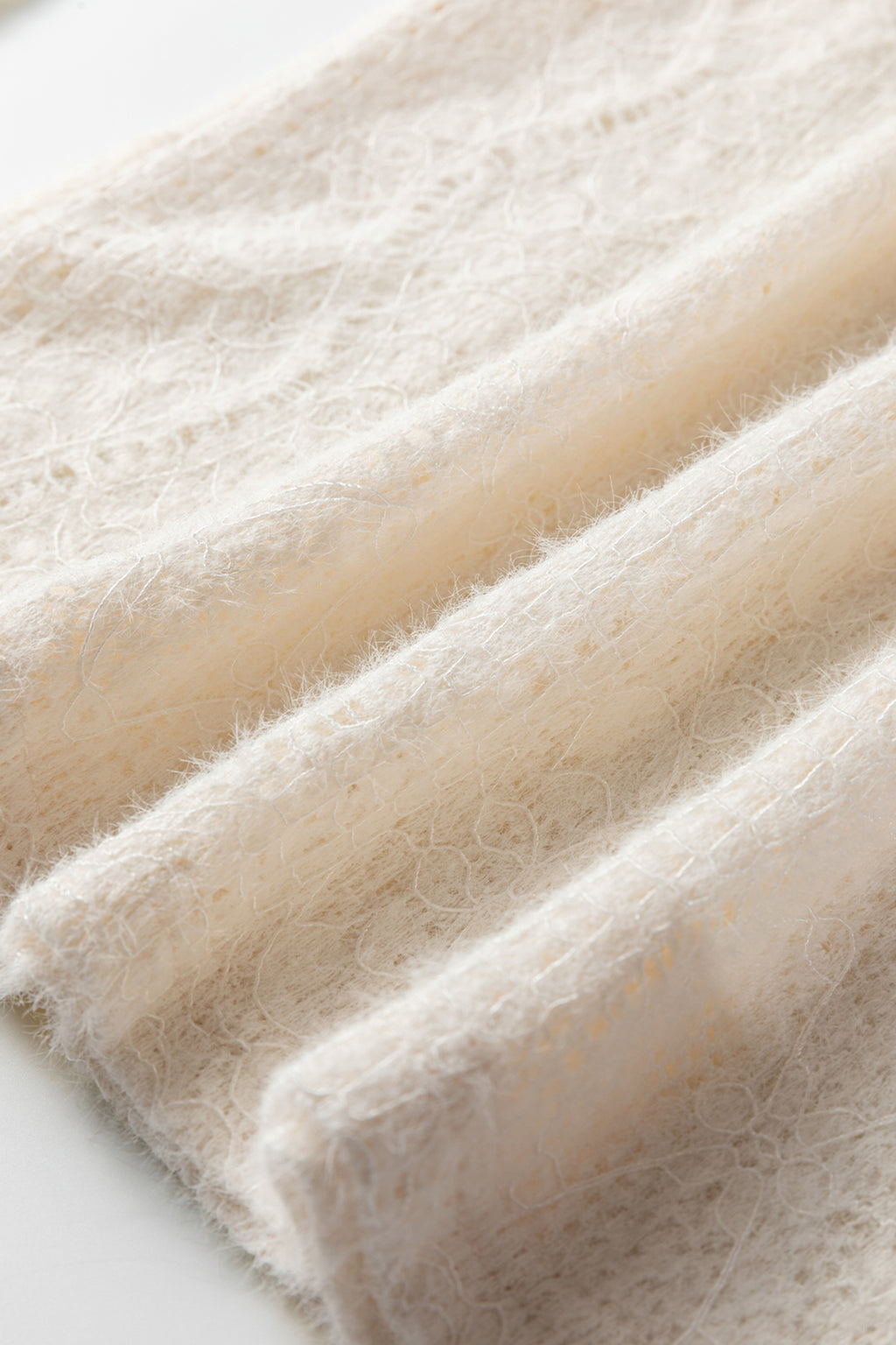 Jet Stream Semi Sheer Lace Long Sleeve Cropped Top