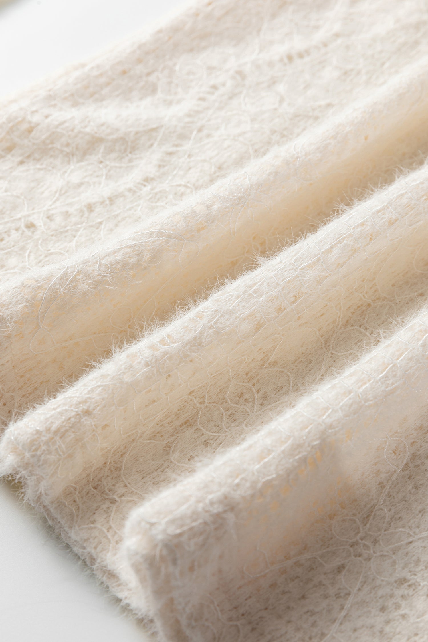 Jet Stream Semi Sheer Lace Long Sleeve Cropped Top