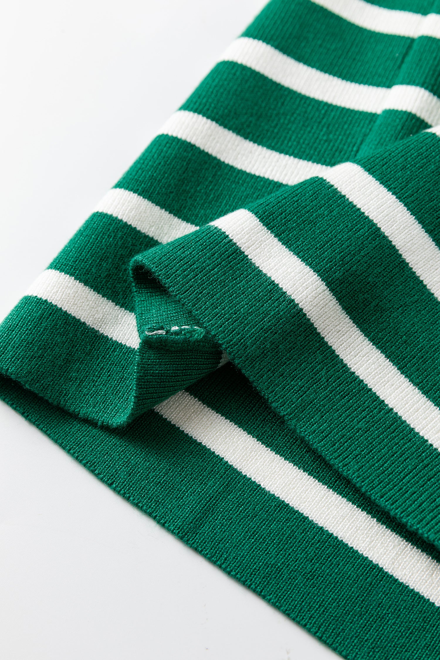 Green Stripe Crew Neck Sleeveless Sweater Vest