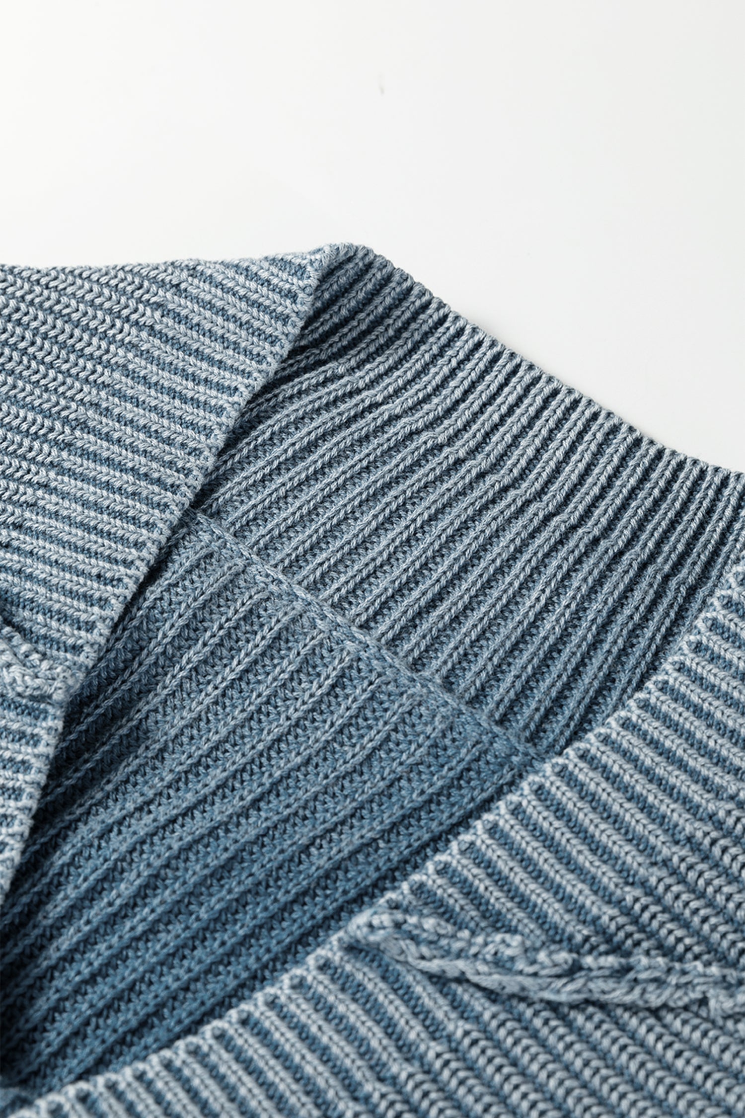 Dark Brown Mineral Wash Exposed Seam Patchwork Knit Open Sweater Cardigan