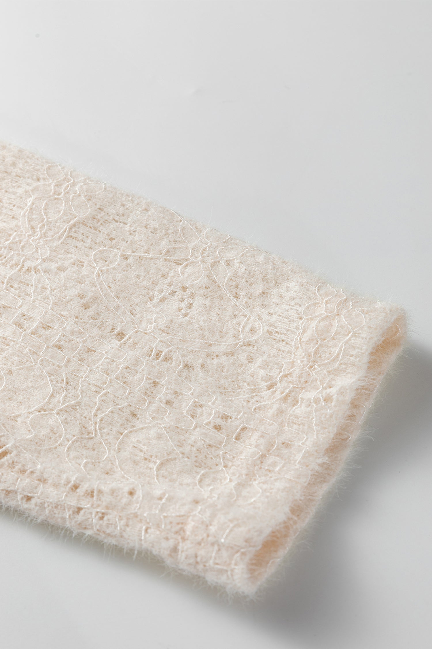 Jet Stream Semi Sheer Lace Long Sleeve Cropped Top