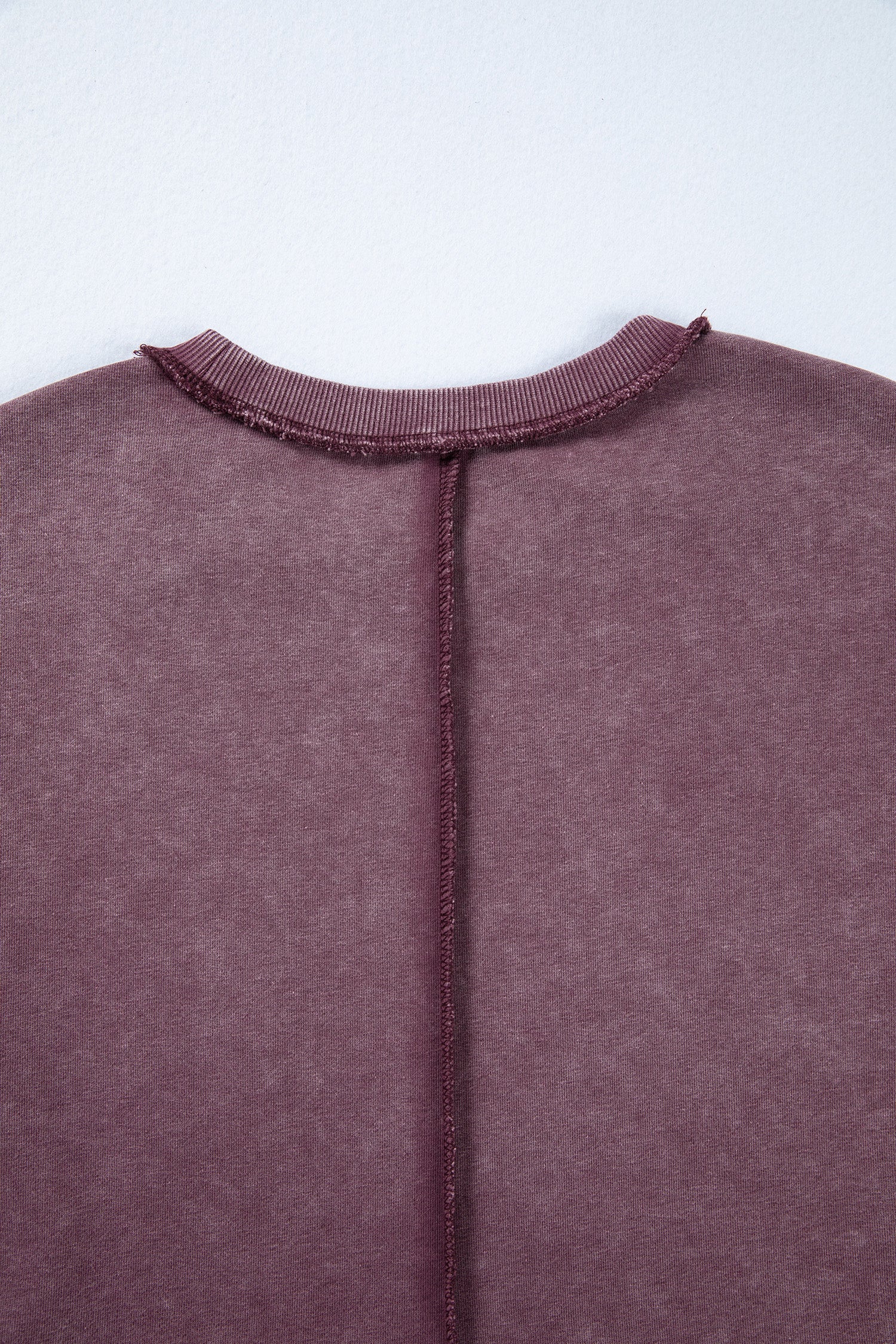 Valerian Mineral Wash Exposed Seam Side Slit Sweatshirt