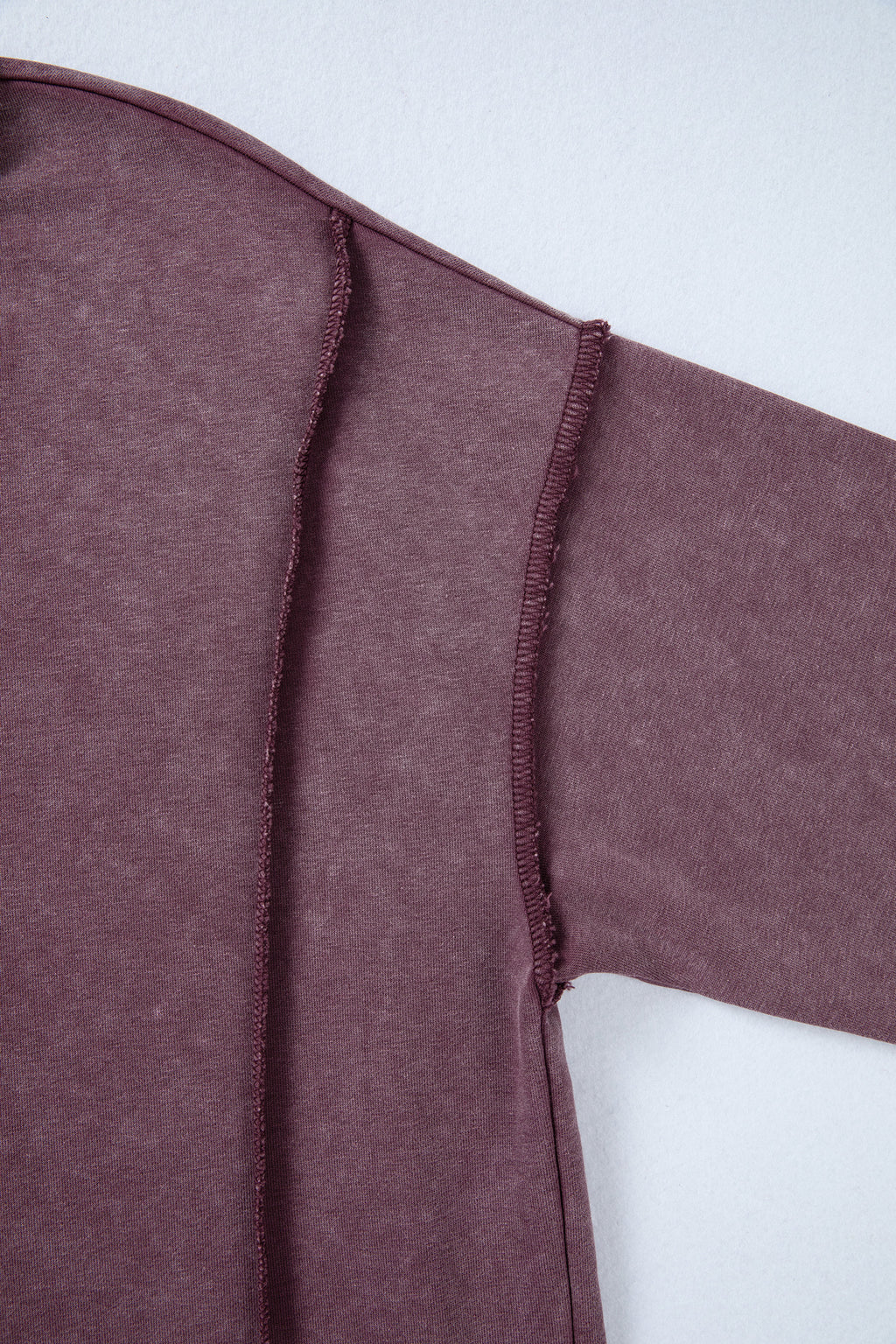 Valerian Mineral Wash Exposed Seam Side Slit Sweatshirt