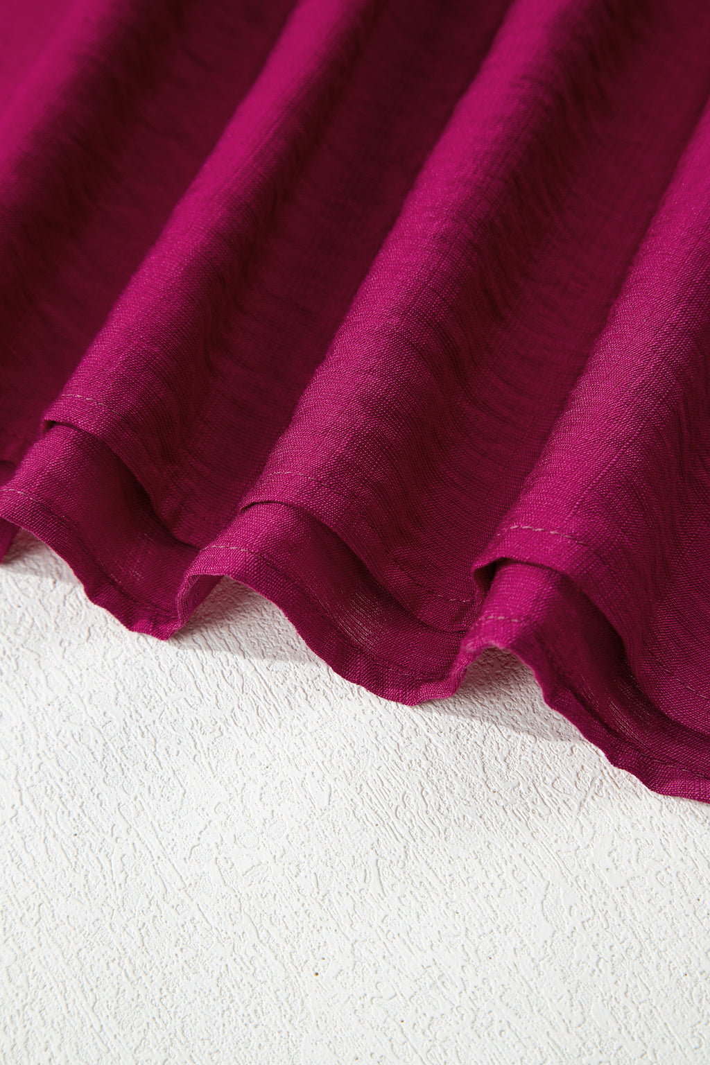 Violet Leopard Trim V Neck Flounced Bracelet Sleeve Blouse