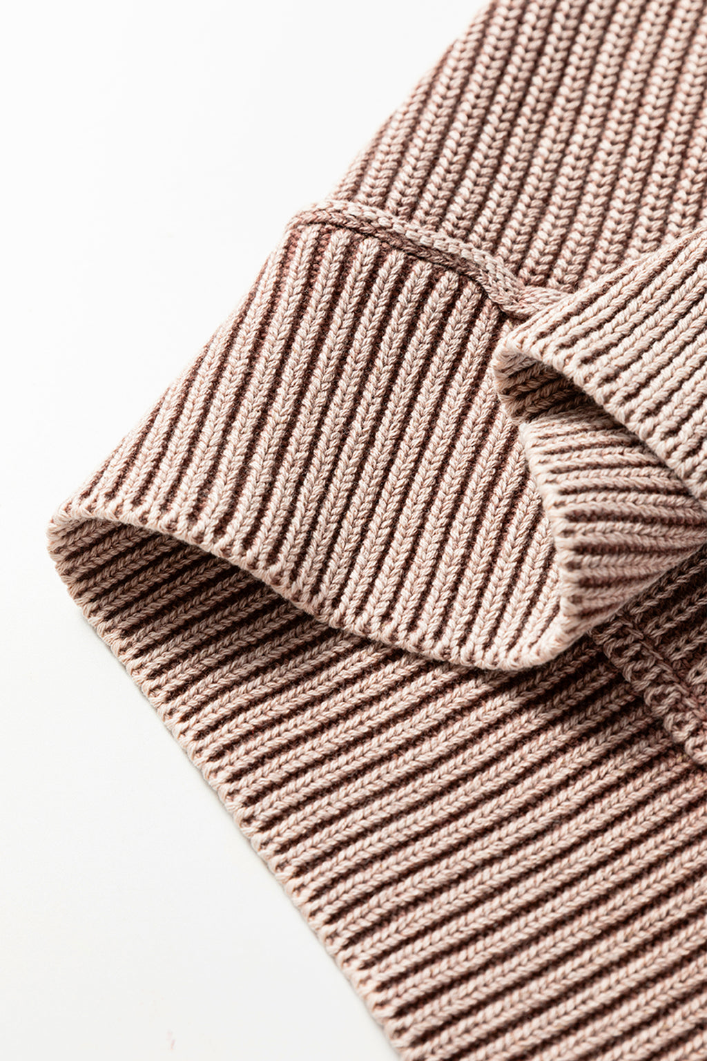 Dark Brown Mineral Wash Exposed Seam Patchwork Knit Open Sweater Cardigan