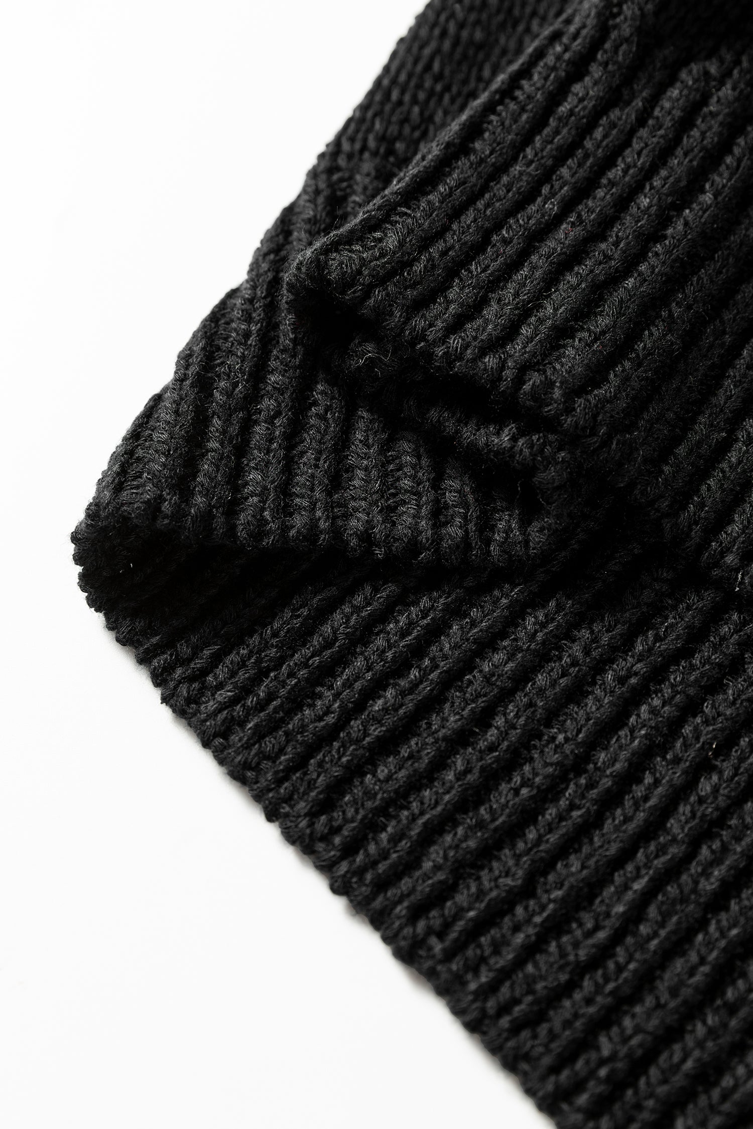 Jet Stream Solid V Neck Pointelle Knit Sleeve Patchwork Sweater