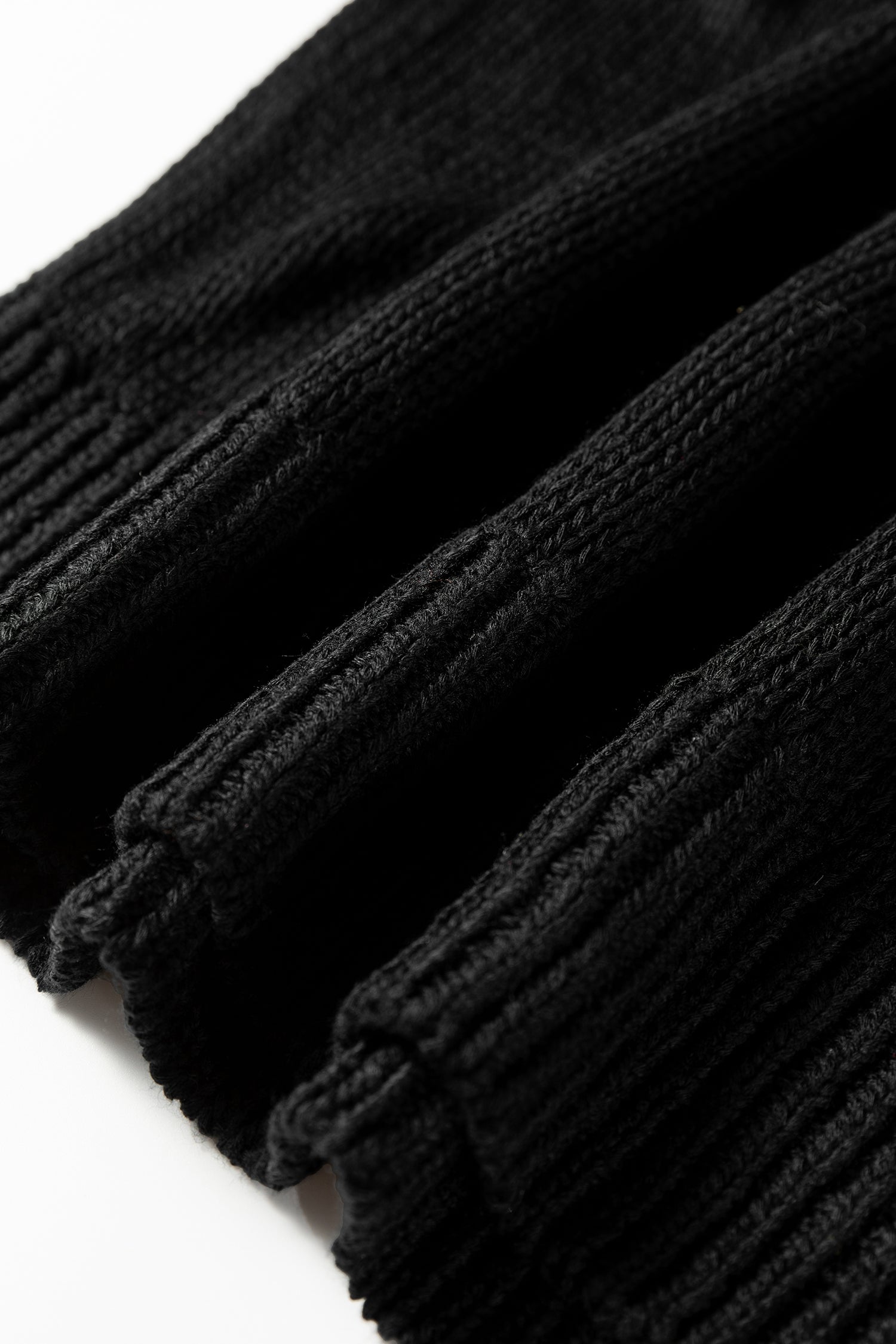 Jet Stream Solid V Neck Pointelle Knit Sleeve Patchwork Sweater